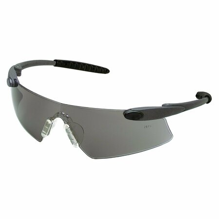 MCR SAFETY Glasses, DS1 Black Frame, Gray Lens, 12PK DS112